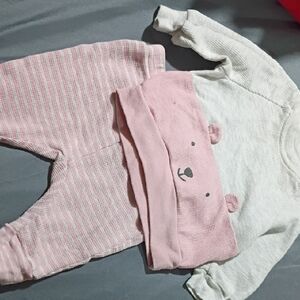 Carter's Pink and White Bear Matching Set